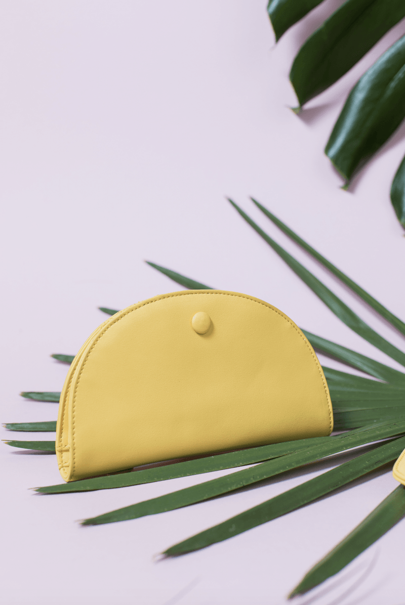 Abella Curved Card and Coin Purse Yellow