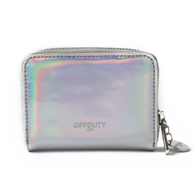 Abbetina Card and Coin Holder Silver Holographic
